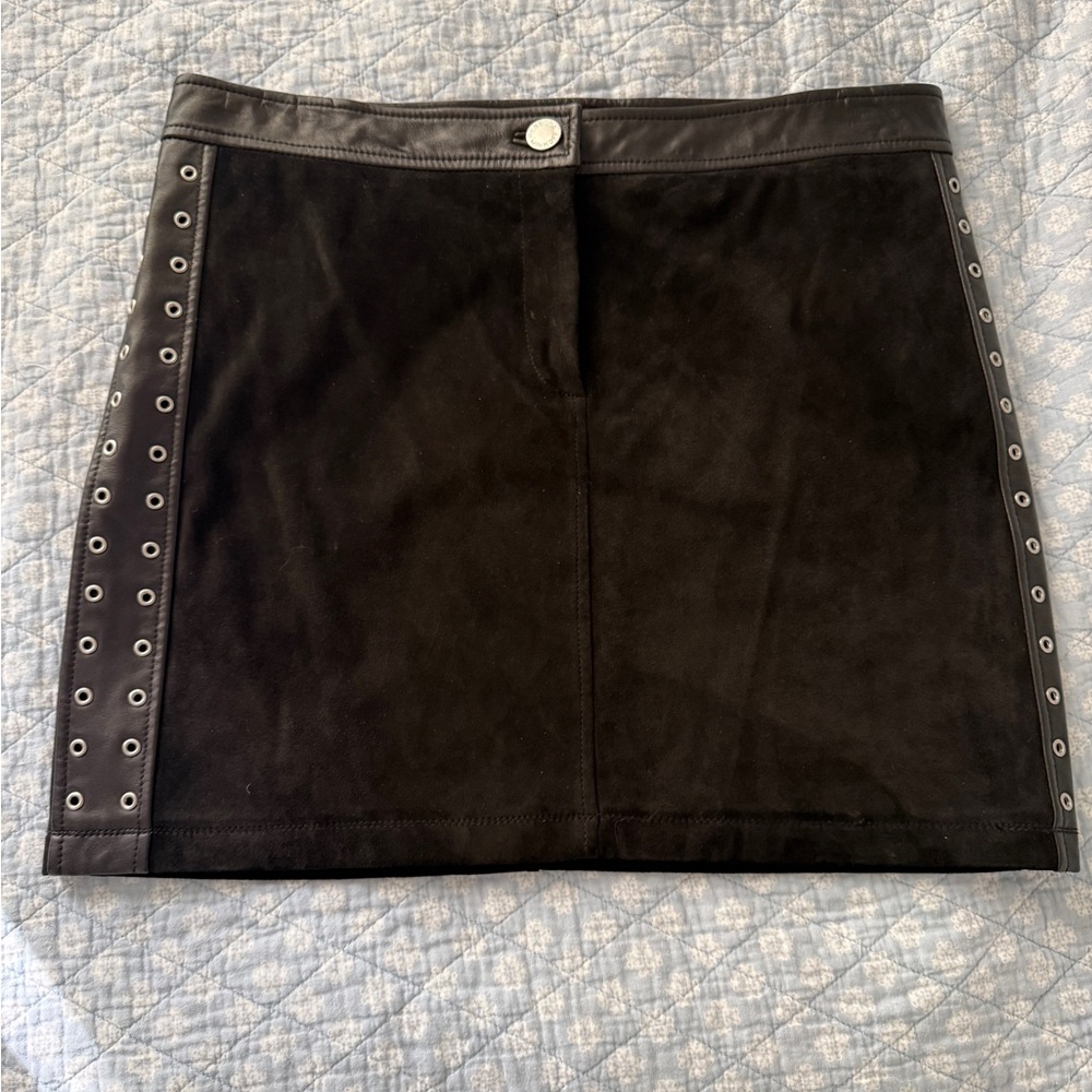 Rebecca Minkoff Suede Leather Mini-Skirt